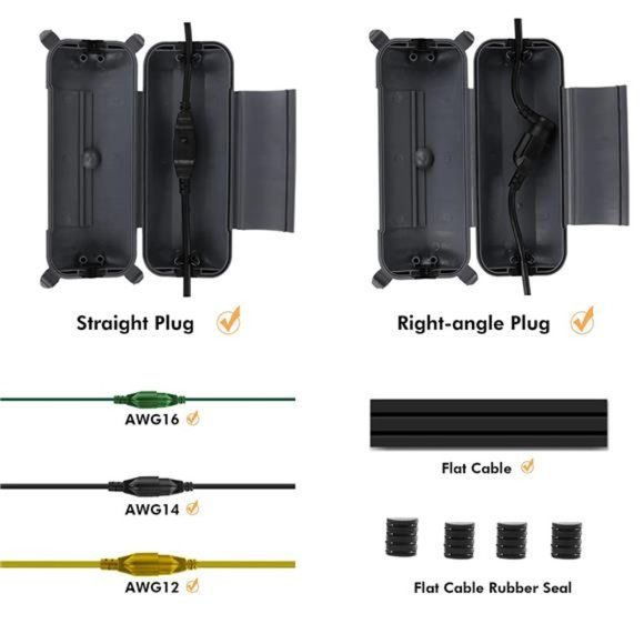 Outdoor IP44 Waterproof Electrical Box, Weatherproof Extension Cord Cover, Gray - Picture 4 of 7